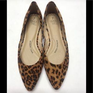 NEW Time and Tru Memory Foam Womens Leopard Flats